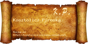 Kosztolicz Piroska névjegykártya