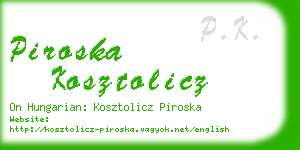 piroska kosztolicz business card